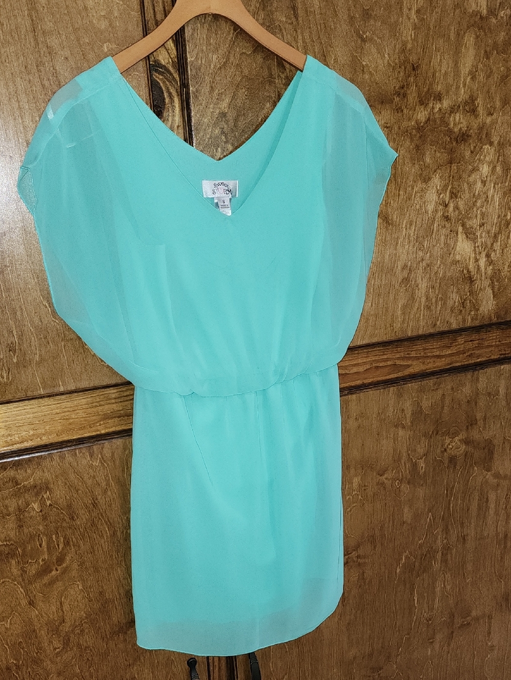 Sweet Storm Light Green V-Neck Chiffon Dress